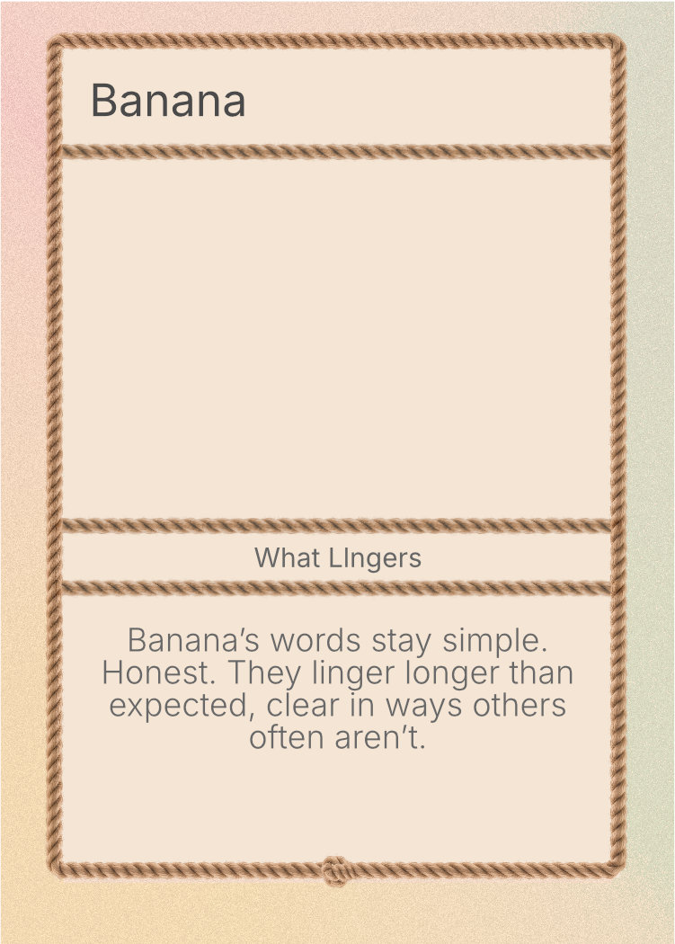 Banana character card